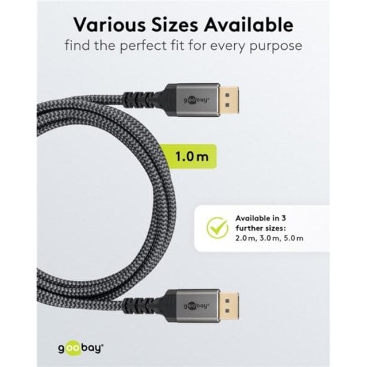 Câble DisplayPort Goobay 75686 3 m 2.1 80 Gbps UHD 16K HDR