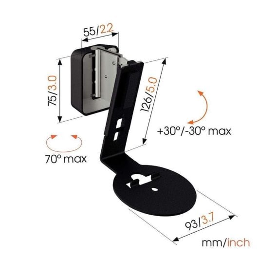 Supporto da parete Vogel's SWM 4111 Nero per Sonos Era 100