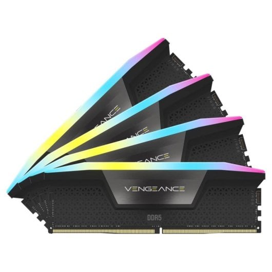Mémoire RAM Corsair Vengeance RGB CMH128GX5M4B5600C40 128GB 4x32GB DDR5 5600MHz CL40 RGB Intel XMP Noir