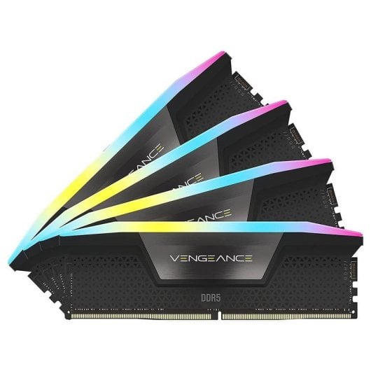 Mémoire RAM Corsair Vengeance RGB CMH128GX5M4B5600C40 128GB 4x32GB DDR5 5600MHz CL40 RGB Intel XMP Noir