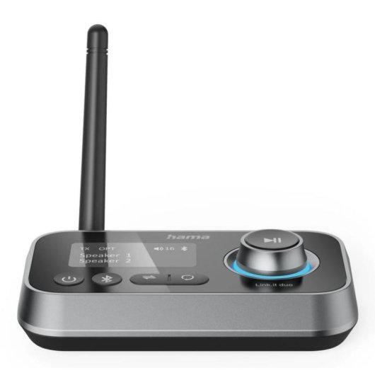 Transmissor Áudio Bluetooth HAMA Link.it duo Conversor USB-C/Jack/RCA aptX 10 m