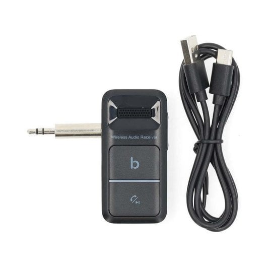 Ricevitore Audio Bluetooth Nedis BTRC3024BK Aux 3,5mm Batteria USB-C Ultra Compatto