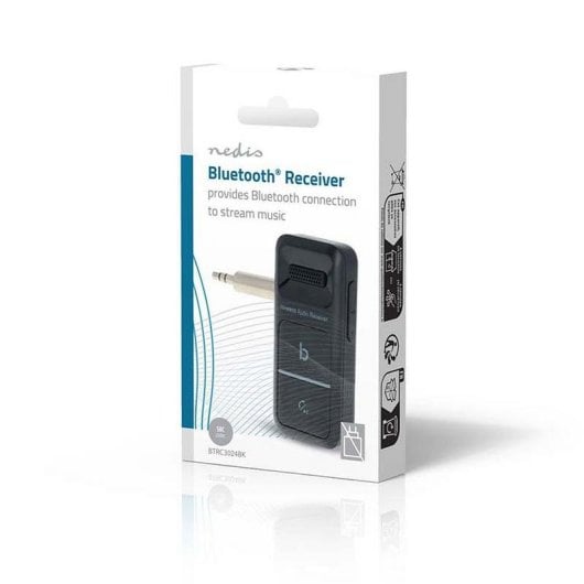 Ricevitore Audio Bluetooth Nedis BTRC3024BK Aux 3,5mm Batteria USB-C Ultra Compatto