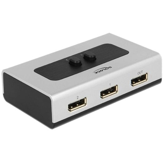 Switch video DeLock 87668 DisplayPort 3 porte 2560x1440 Nero Grigio
