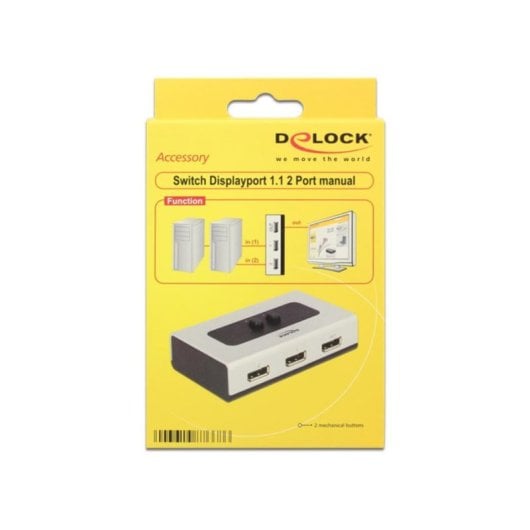 Switch video DeLock 87668 DisplayPort 3 porte 2560x1440 Nero Grigio