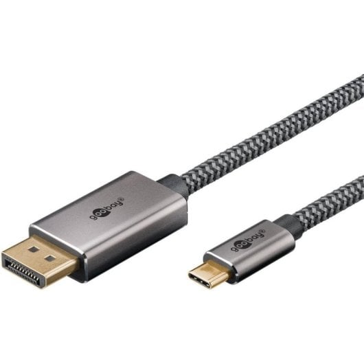 Adaptador de cable Goobay 75709 USB-C a DisplayPort 1.2 3 m 4K Negro/Plata