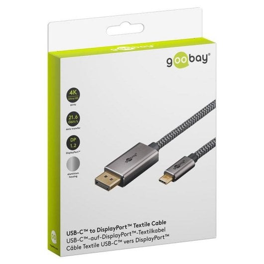 Adattatore video Goobay 75708 USB-C DisplayPort 2 m 4K 60Hz M/M