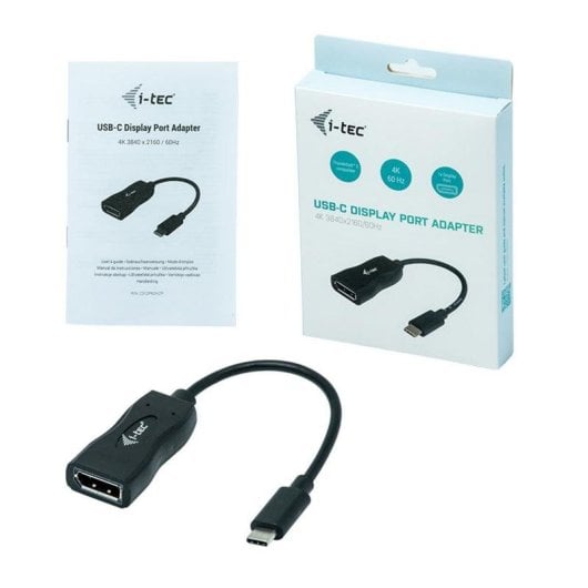 Adaptador de vídeo i-tec C31DP60HZP USB-C a DisplayPort 4K 60 Hz 0,15 m
