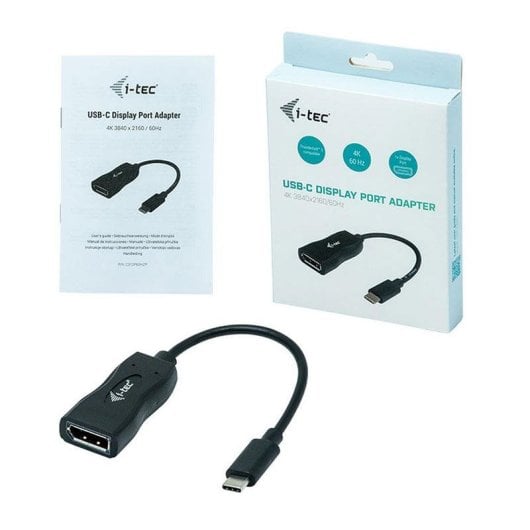 Adaptador de vídeo i-tec C31DP60HZP USB-C a DisplayPort 4K 60 Hz 0,15 m