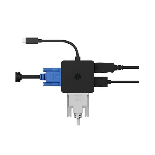 Adaptateur graphique ICY BOX IB-DK1104-C 4-en-1 USB-C 4K DisplayPort HDMI DVI VGA