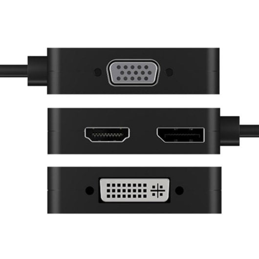 Adaptateur graphique ICY BOX IB-DK1104-C 4-en-1 USB-C 4K DisplayPort HDMI DVI VGA
