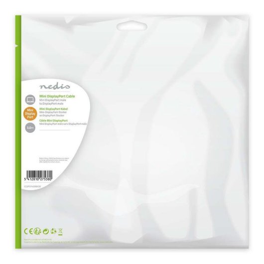 Câble DisplayPort NEDIS CCGP37400BK30 3 m Mini DisplayPort Noir 4K