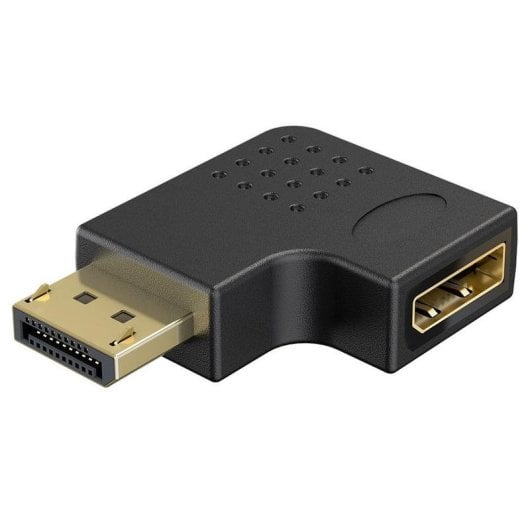 Adaptador de vídeo Goobay 77132 DisplayPort 8K 90° izquierda ángulo hembra