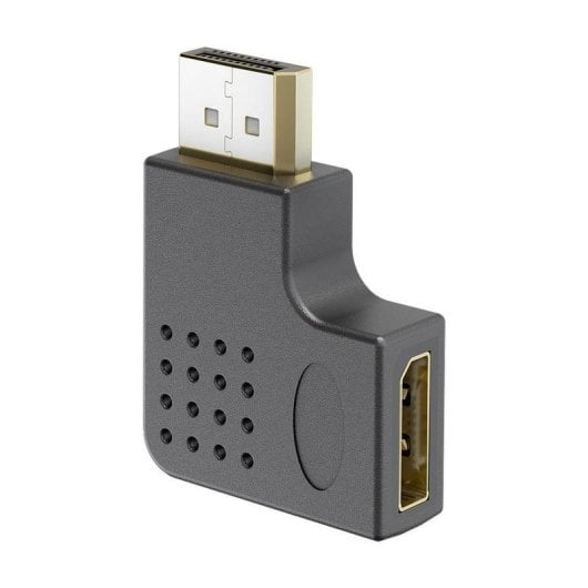Adaptador de vídeo Goobay 77132 DisplayPort 8K 90° izquierda ángulo hembra