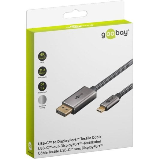 Adattatore video Goobay 75707 USB-C a DisplayPort 1m 4K60Hz HDCP 2.2