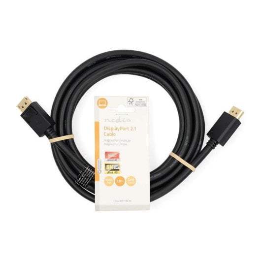 Cable DisplayPort Nedis CCGL38010BK30 3 m DisplayPort 2.1 Macho Oro