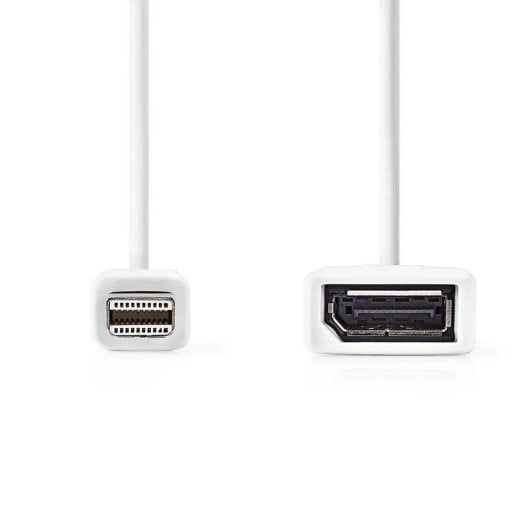 Cable DisplayPort Nedis CCGB37450WT02 Mini DisplayPort Macho a DisplayPort Hembra 0,2 m Blanco