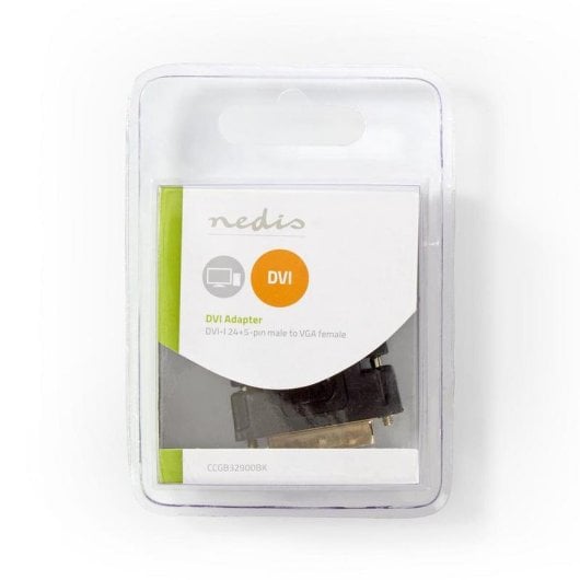 Adaptador DVI a VGA Nedis CCGB32900BK 24+5 pines ABS negro