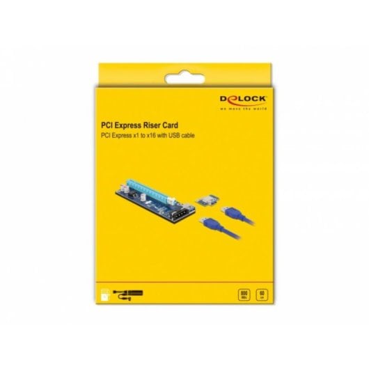 Scheda Riser DeLock 41430 PCIe x1 a x16 cavo USB 60 cm SATA