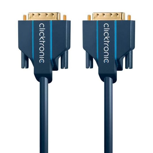 Câble DVI-D Clicktronic 70333 3m Double Liaison Or Bleu haute vitesse