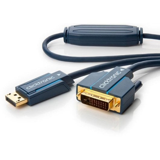 Adaptateur de câble Clicktronic 70730 DisplayPort vers DVI-D 3 m Plaqué or
