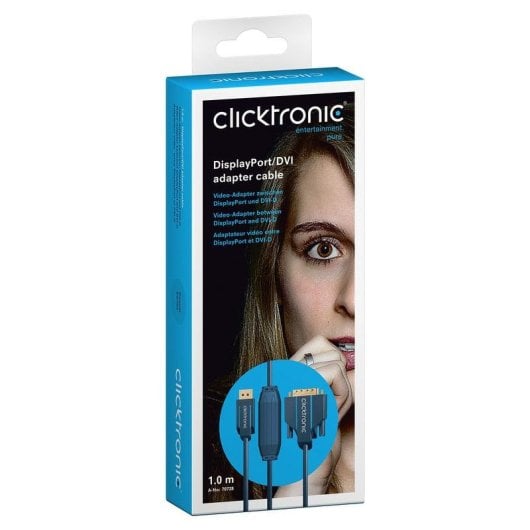 Adaptateur de câble Clicktronic 70730 DisplayPort vers DVI-D 3 m Plaqué or
