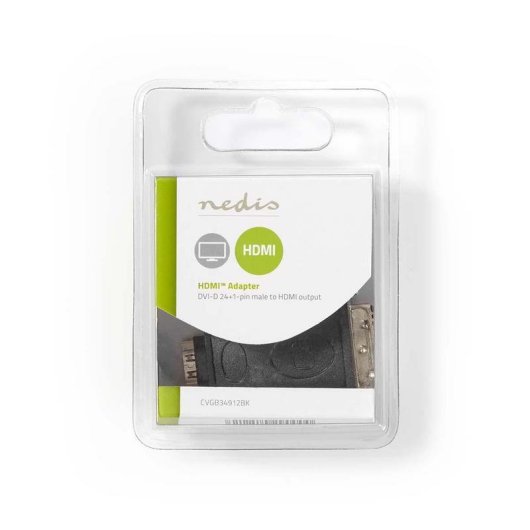 Adaptateur HDMI vers DVI-D NEDIS CVGB34912BK Connecteurs Plaqués Or Noir