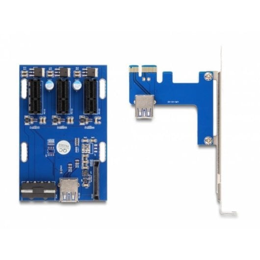 Scheda Riser DeLock 41442 PCIe x1 a 3x PCIe x1 con cavo USB 50 cm e alimentazione SATA