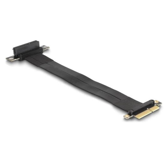 Carte Riser DeLock 88025 PCIe x4 mâle à femelle câble 30 cm angle 90°