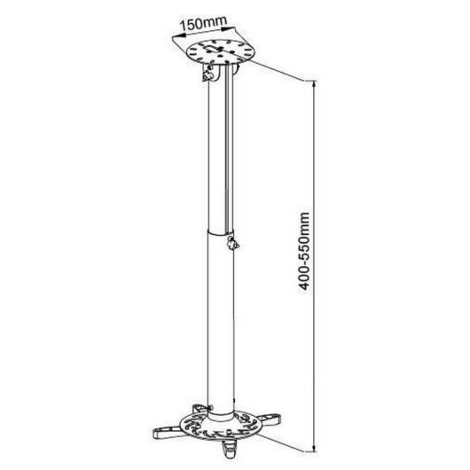 Supporto proiettore Vivolink VLMC200 Altezza regolabile 15 kg Bianco Alluminio