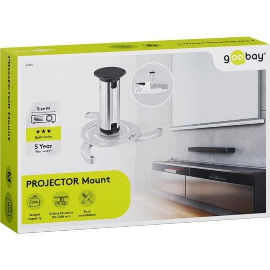 Support projecteur Goobay 51905 plafond universel 10 kg argent rotation 360°