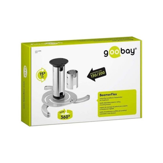 Support projecteur Goobay 51905 plafond universel 10 kg argent rotation 360°