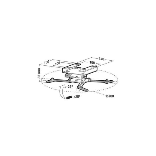 Support plafond universel ERARD 002428 rotatif pour vidéoprojecteur