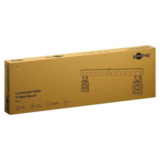 Support mural Goobay 70822 fixe ultra-mince TV 43-100 pouces charge 75 kg noir