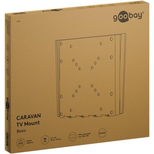 Support TV mural Goobay 74415 pour caravanes 23-42" 30 kg VESA ultrafin noir