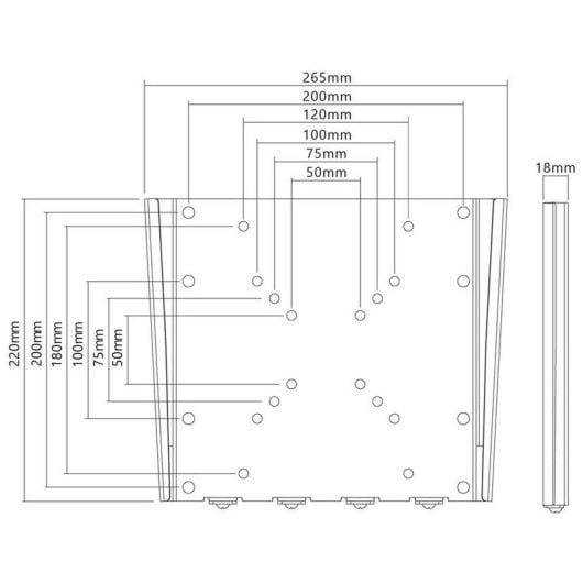 Support TV mural Goobay 74415 pour caravanes 23-42" 30 kg VESA ultrafin noir