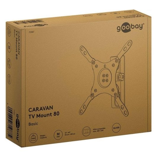 Support mural TV Goobay 71987 inclinable et pivotant 23" à 42" argent