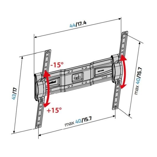Support TV Meliconi 480934 inclinable 40-65 pouces ABS Acier noir