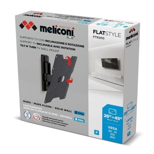 Supporto TV Meliconi 580477 FTR 200 Flat CG inclinabile 26-45" VESA orientabile