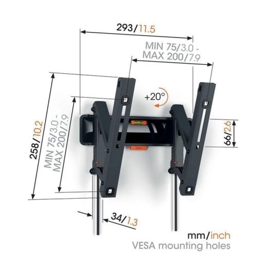 Soporte de pared Vogel's TVM 3215 para televisores orientable hasta 43" y 15 kg