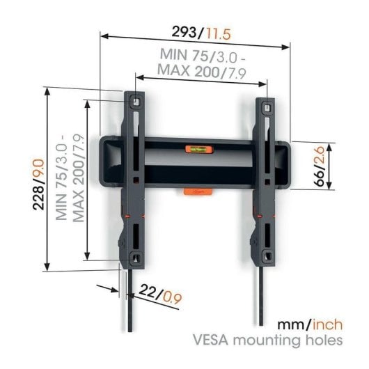 Support mural Vogel's TVM 3205 fixe pour TV 19" à 50" 30 kg