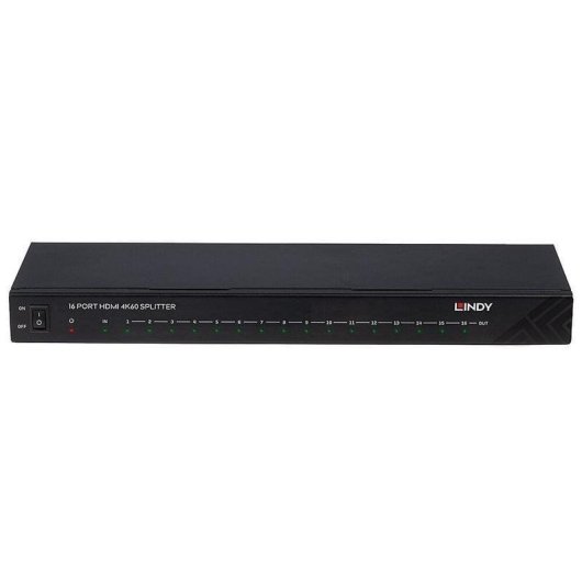 Video-Splitter Lindy 38239 HDMI 16 Ausgänge 4K Ultra HD 60 Hz Schwarz