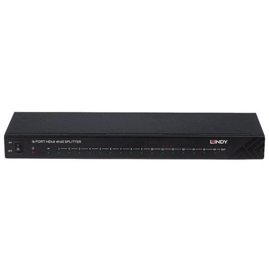 Video-Splitter Lindy 38239 HDMI 16 Ausgänge 4K Ultra HD 60 Hz Schwarz