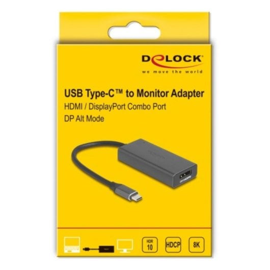 Adattatore video DeLock 64316 USB Tipo-C HDMI DisplayPort HDR10 8K 0,15 m