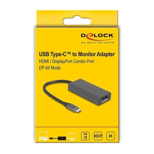 Adattatore video DeLock 64316 USB Tipo-C HDMI DisplayPort HDR10 8K 0,15 m