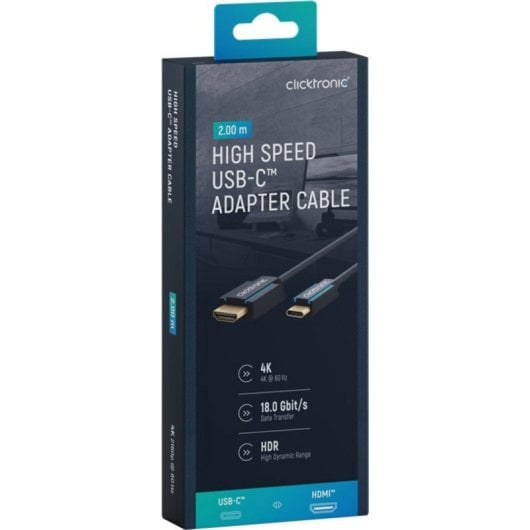 Adattatore video Clicktronic 44929 USB-C HDMI 2 m placcato oro nero