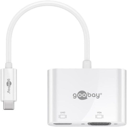 Adaptador Goobay 52430 USB C a HDMI y VGA Blanco Conectividad Dual