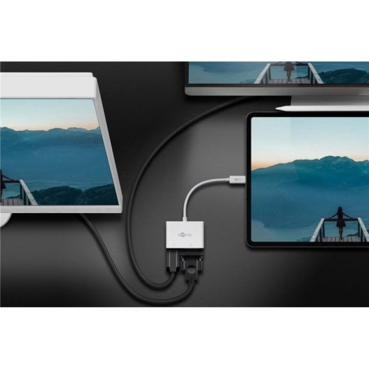Adaptador Goobay 52430 USB C a HDMI y VGA Blanco Conectividad Dual