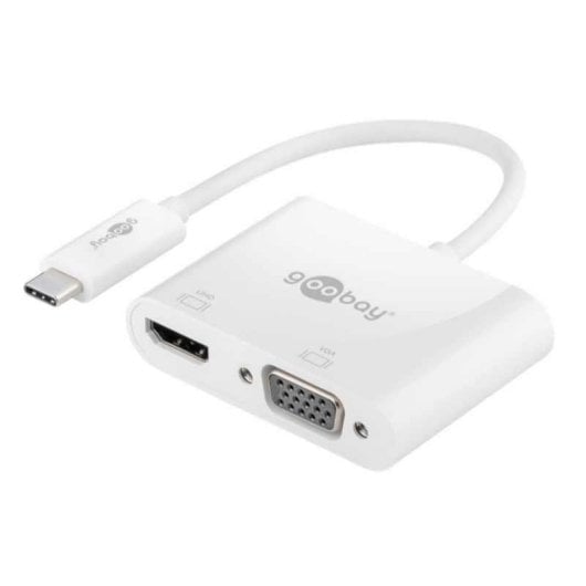 Adaptador Goobay 52430 USB C a HDMI y VGA Blanco Conectividad Dual