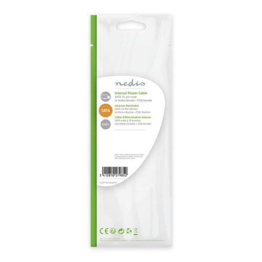 Cable de alimentación interna Nedis CCGP73530VA015 SATA a Molex 4 pines 0,15 m